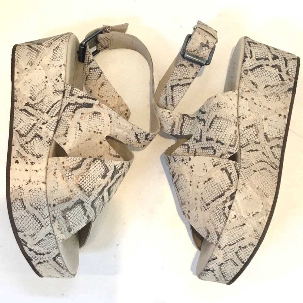 Matisse Platform Sandals ‘RUNAWAY’ Snakeskin Leather Ankle Strap Open-toe Size-7 - Picture 8 of 16
